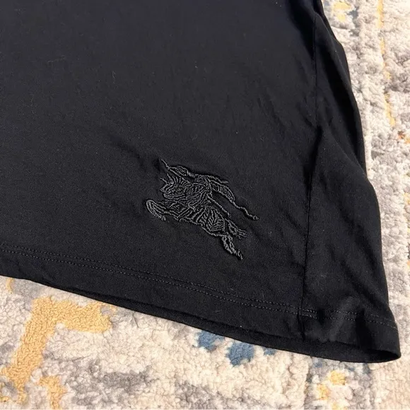 BURBERRY BRIT Black Short Sleeve T-shirt Embroidered Logo Size‎ XS - Image 3