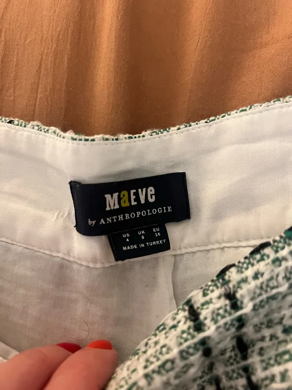 Maeve Green Stitched Anthropologie Shorts - Image 3