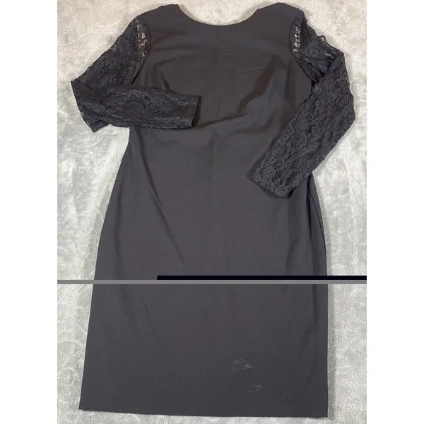 Ralph Lauren Cocktail Dress Women‎ 12 Keanu Lace Inset Long Slv Black Formal NWT - Image 8