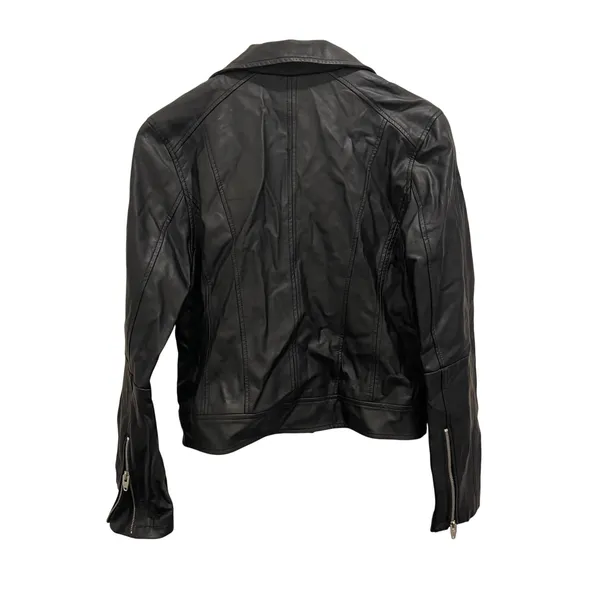 Thread & Supply Womens‎ Black Faux Leather Moto Motorcycle Biker Jacket Small S - Image 3