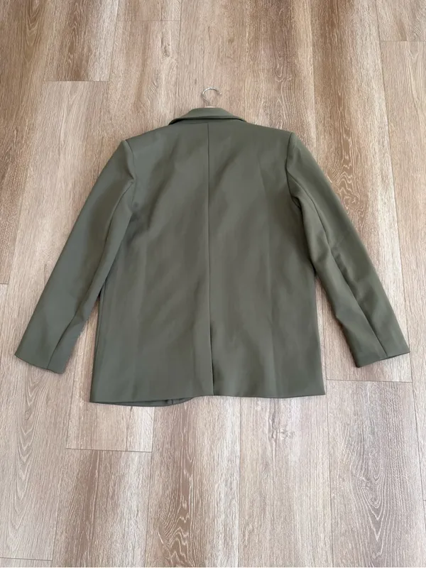 NWT Cupshe x JoJo Olive Green Longline Blazer Size Small - Image 7