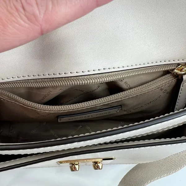 Michael Kors Sloan Editor Medium Leather Shoulder Bag crossbody gold hardware MK - Image 11