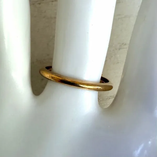 Avon Coral Cabochon Gold Tone Modernist Adjustable Ring Vintage - Image 3
