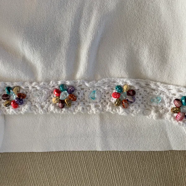 J.A.C. White Beaded Tank Top - Image 4