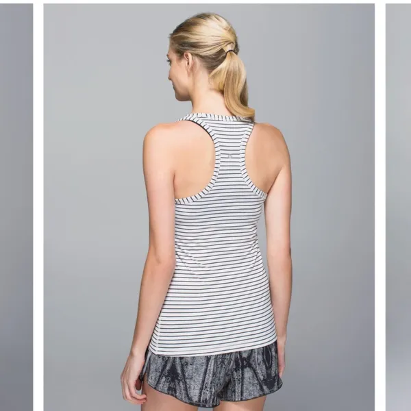 LULULEMON Modern Racerback Parallel Stripe Workout Tank Top Size 6 - Image 2