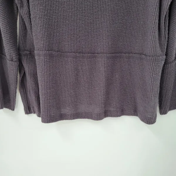 Anthropologie Eri + Ali Womens Sweater XS Gray Ribbed Knit Mock Neck Pullover - Image 9