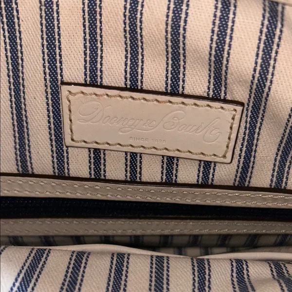 Dooney & Bourke Cream Leather and Tan Woven Structured 2 Way Satchel - Image 12