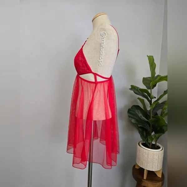 Victoria's Secret Red Snake Lace Babydoll - Image 5