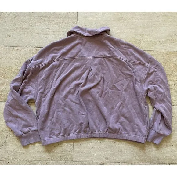 Prana Cropped Pullover Sweater‎ Taupe Long Sleeve Casual Lounge Top XL - Image 5