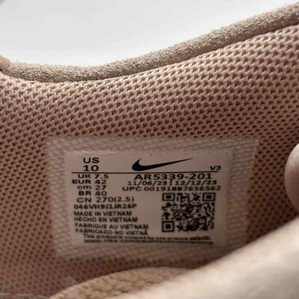 Nike Air‎ Force 1 Sage Low AR5339-201 Sneakers Womens Sz 10 Beige Platform Shoes - Image 8