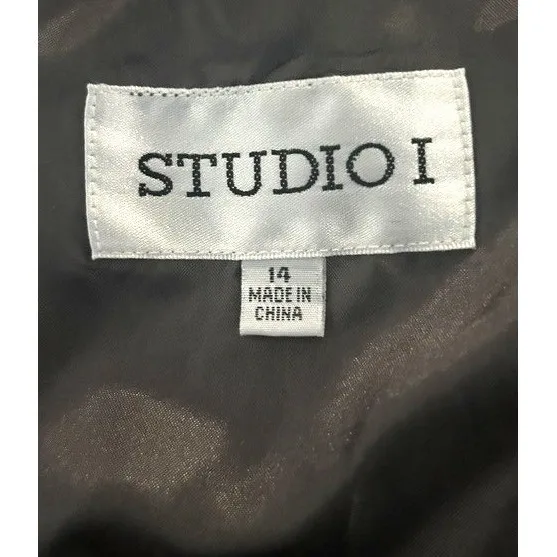 Studio I Gray Plaid Cap‎ Sleeve Sheath Dress with Bow Belt Accent Size 8 - Image 4