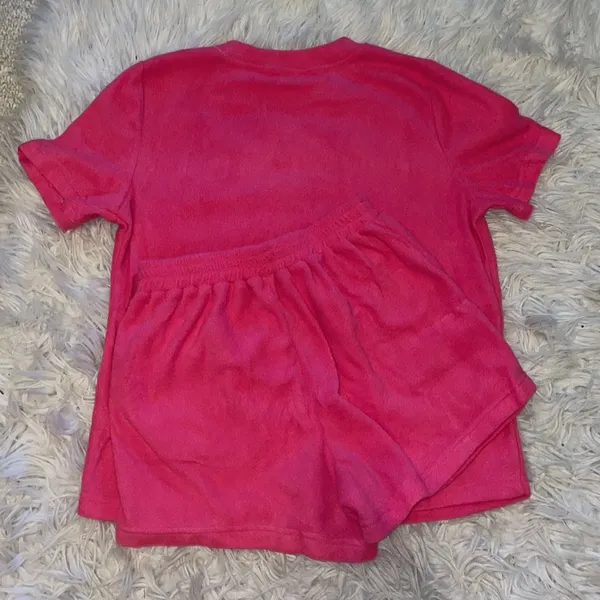NWOT Pink Fleece Lounge Set Size M - Image 4
