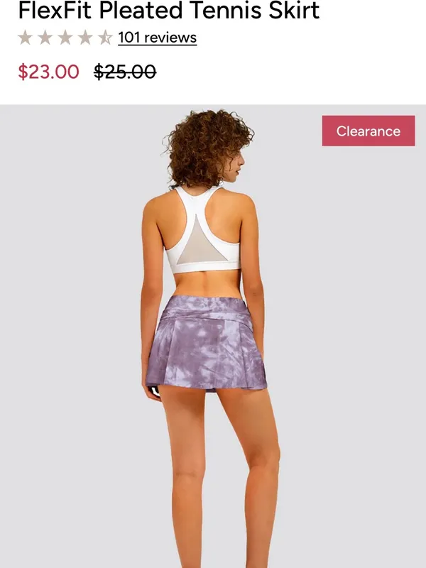 Stelle Pleated Tennis Skirt - Lavender & White Tie-Dye | Size Large - Image 2