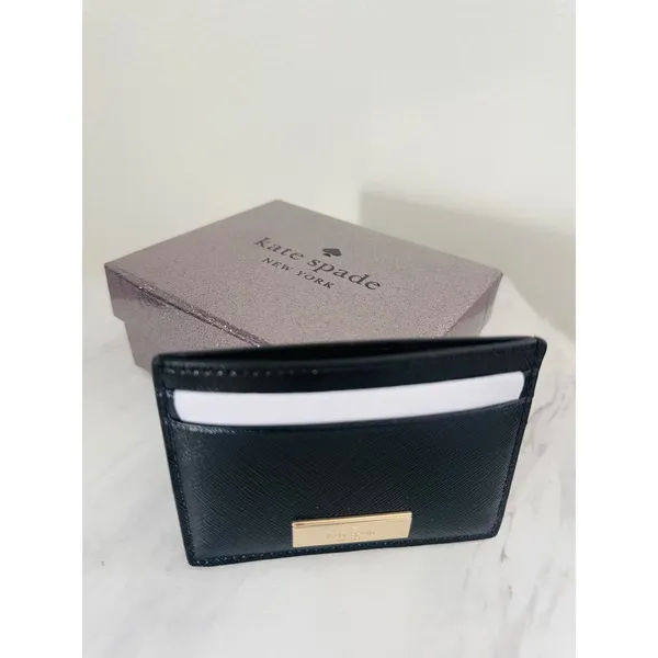 Kate‎ Spade Kenzie Card Case, Slim Chic, Designer, Black Leather, NWT - Image 2