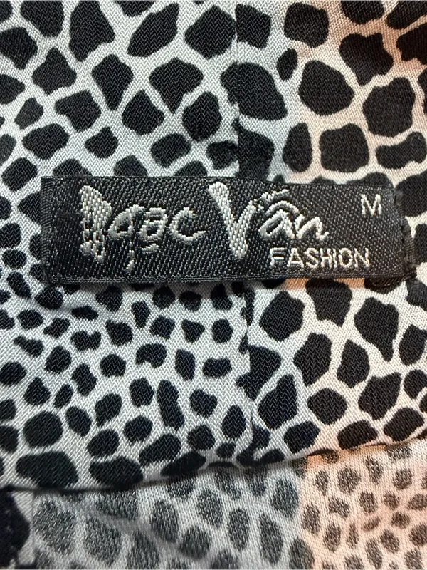 Y2KBlack White Animal Print Halter Twist Front Sleeveless Top Size M - Image 6