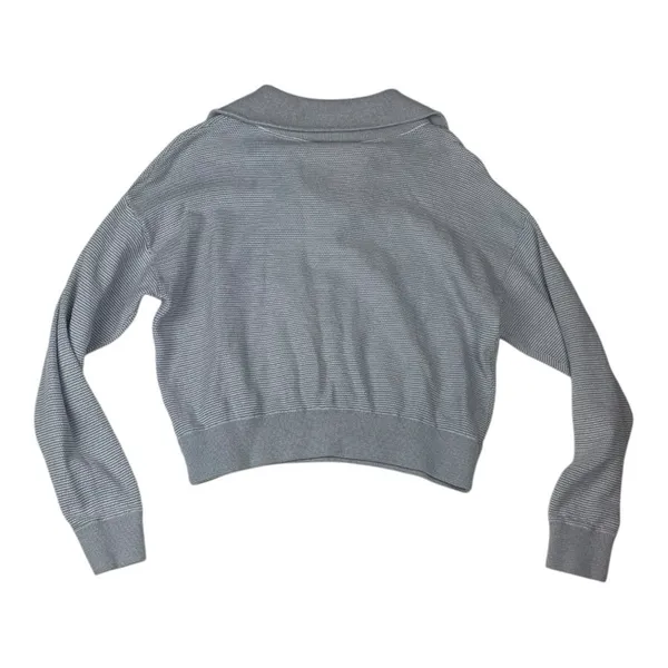 Varley x Barry's size xs gray knit pull over 1/4 zip Sweater waffle relaxed - Image 10