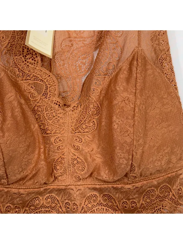 Zenana Outfitters Racey Lace Bralette 2X Brown NWT - Image 4