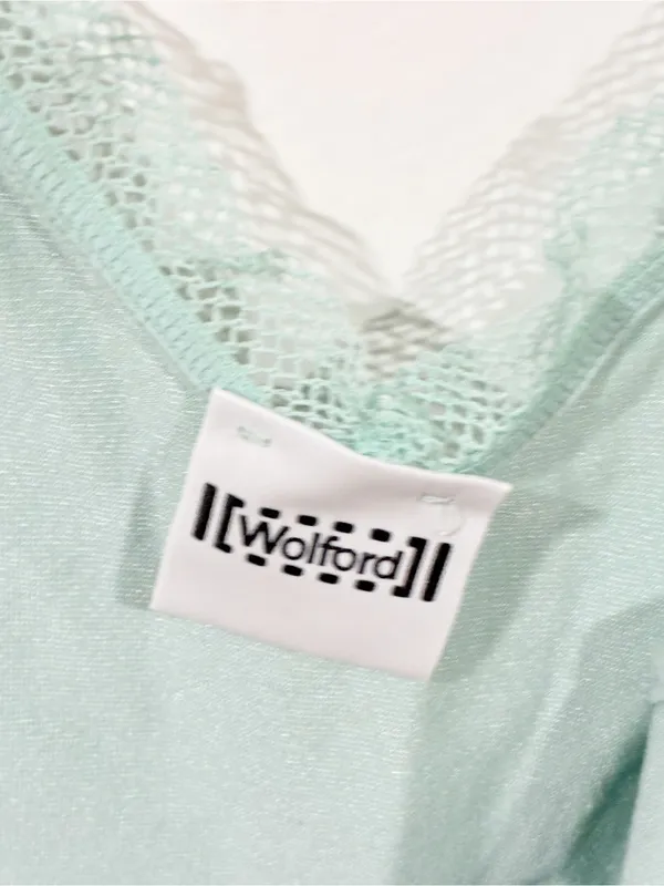 Wolford Mint Green Mesh Cutout Sleeveless Stretch Top Size Small - Image 3