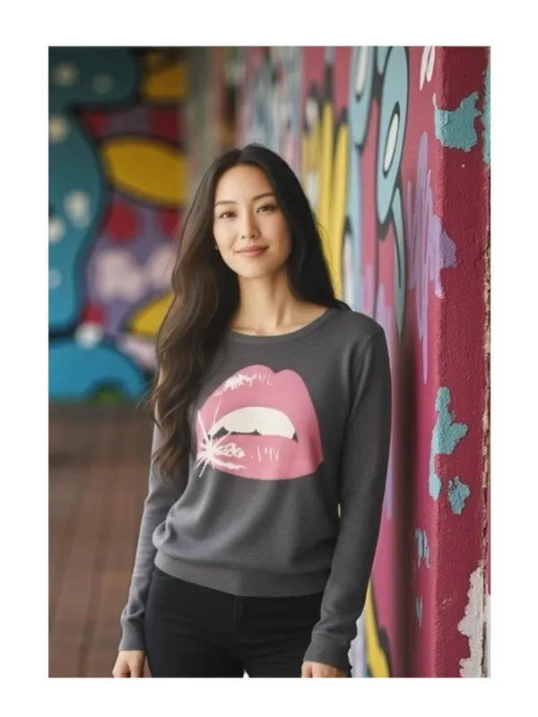 new Wildfox ❤︎ Glamour Puss Baggy Beach Jumper BBJ Sweatshirt ❤︎ Dirty Black ❤︎ - Image 10