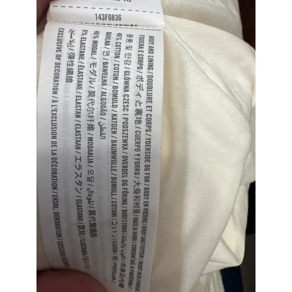 Abercrombie & Fitch Fold over Ruched Waist Maxi Skirt Cream White XL Petite NEW - Image 5