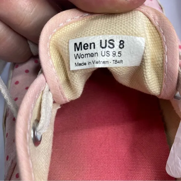 Vans pink polka‎ dot sneakers unisex sizing - Image 5