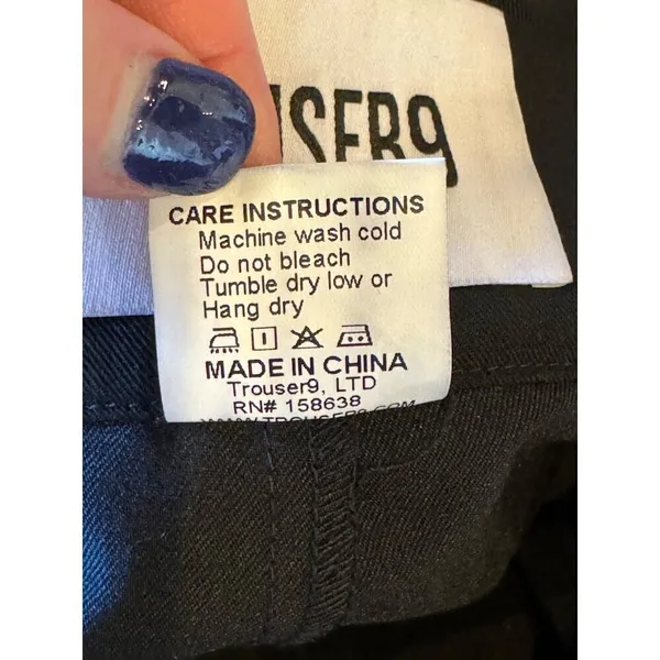 Trouser9 Pants Women Small Black Pleated‎ Baggy Tapered Leg Trousers Career NWT - Image 12