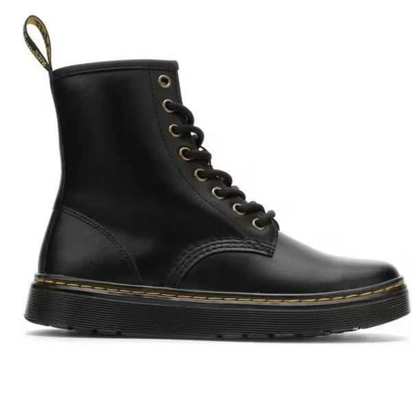 DR. MARTENS Boots ZAVALA COMBAT BOOT black leather lace up moto grunge Platform - Image 2