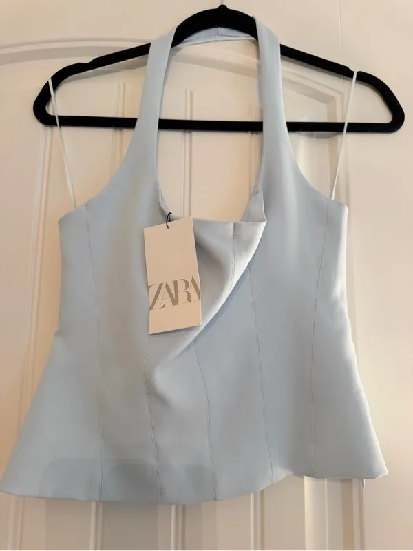 Zara Light Blue Scoop Neck Tank - Image 5