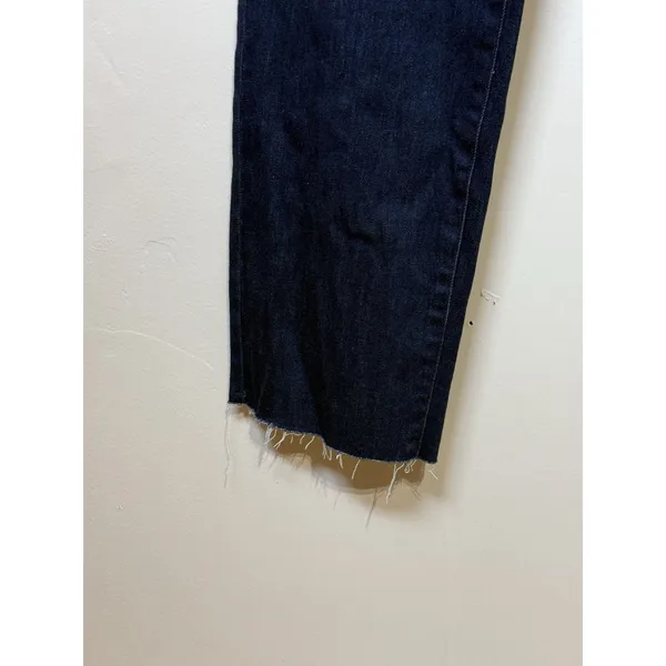 NIC+ZOE Mid Rise Straight Jeans Women 31 Twilight Blue Raw Hem Denim ALL1882 - Image 5