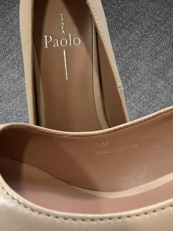 Brand New Linea Paolo Polina-L Blush Pink Nappa Leather Heels 7.5M - Image 3