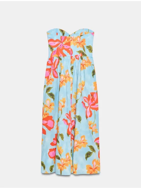 Zara‎ FLORAL POPLIN MIDI DRESS - Image 3