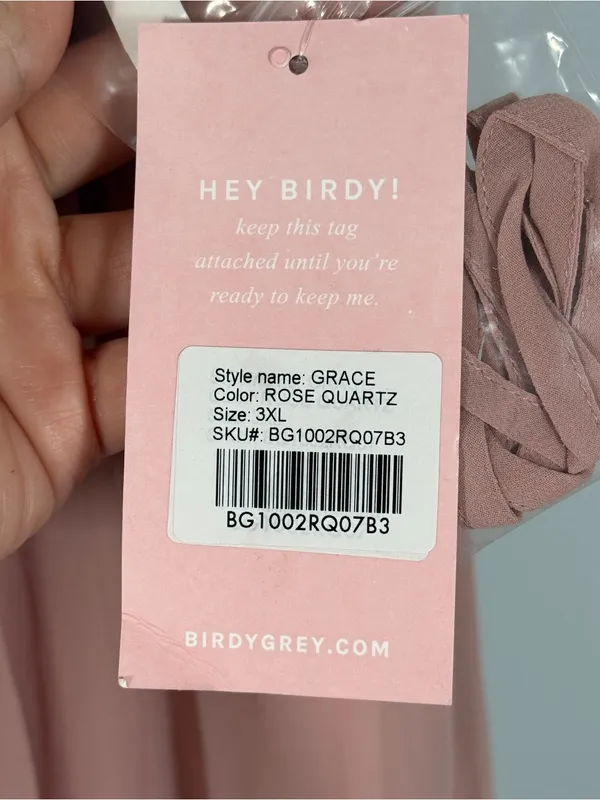 Birdy Grey Grace Convertible Chiffon Gown Plus Size 3X Rose - Image 6