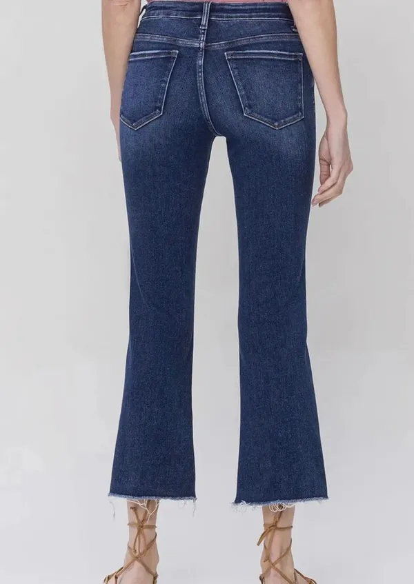 Lovervet dark wash high rise step hem jeans size 26 - Image 7