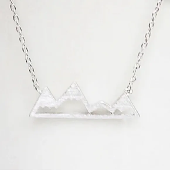 White‎ Gold Plated Mountain Bar Pendant Necklace, 16-18” - Image 13