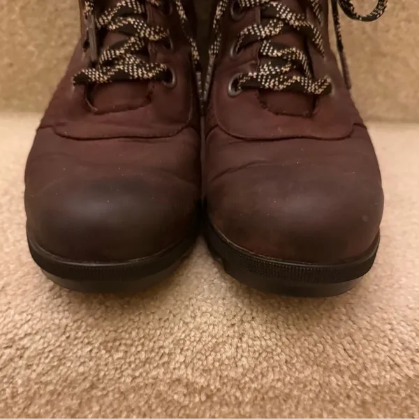 Sorel Arctic Wedge II Waterproof Lace Up Boots Redwood Brown Womens Leather - Image 3