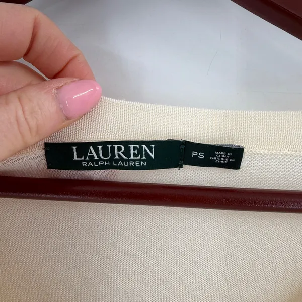 Lauren Ralph Lauren Sweater Women PS Cream Silk Blend Layered‎ Preppy Minimalist - Image 4