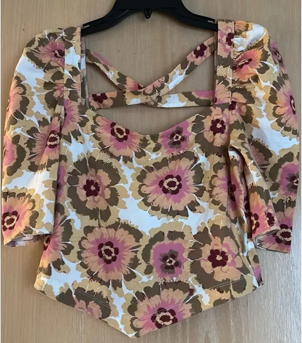 Free People “Give Me More” Floral Top Small - Image 4