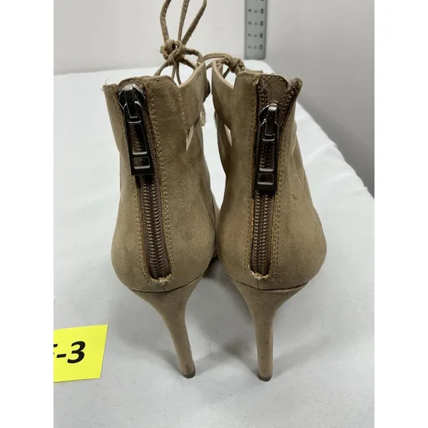 Womans Charles By Charles David Stiletto Sandals 6 M Beige Strappy Open Toe Zip - Image 5