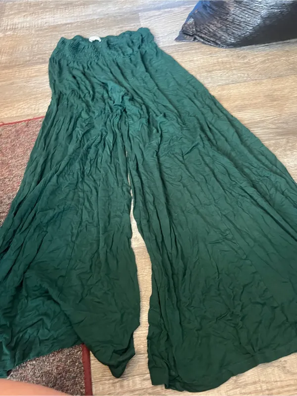 Earthbound Wide Leg Green Palazzo Pants - Image 5