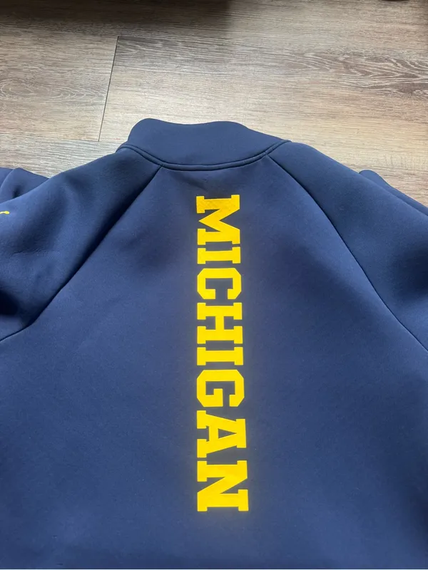 Jordan University M Logo Navy & Yellow Pullover Jacket L - Image 9