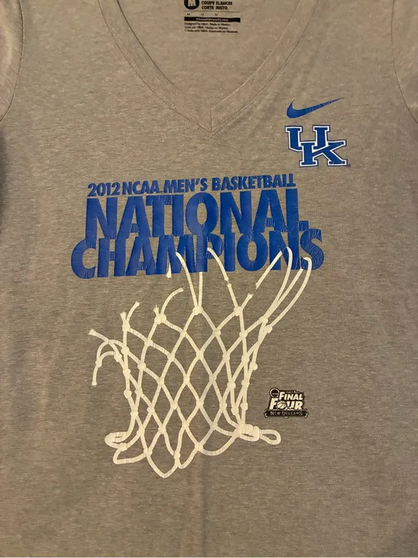 Women’s Nike Gray T-Shirt UK 2012 NCAA Men’s Basketball National Champion Size M - Image 3