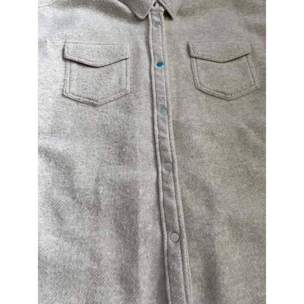 Abercrombie & Fitch Oversized Shacket Shirt Jacket Cream Size XL - Image 9