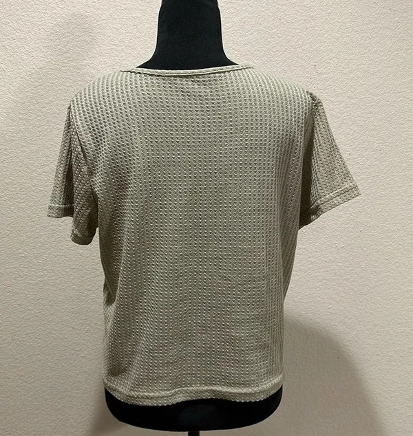 Beige Waffleknit Top Size M - Image 3