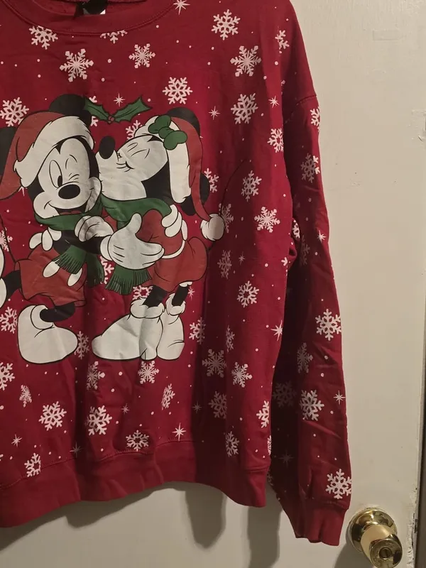 Disney women’s sweater Mickey & Minnie Holiday Top with Snowflakes - Image 4