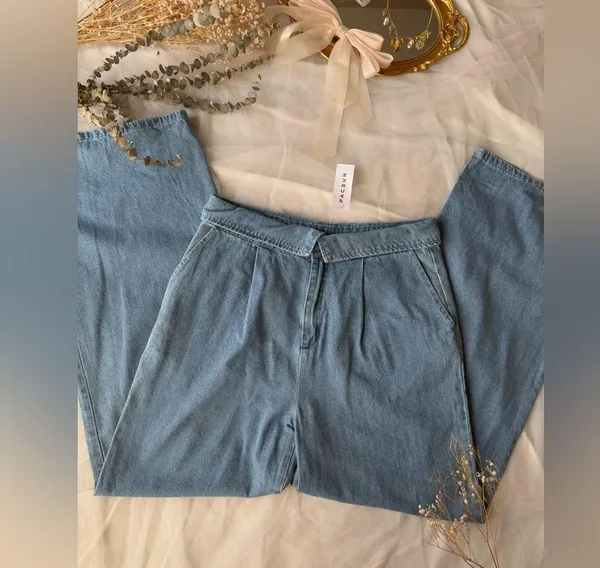 BNWT PacSun Light Blue Fold Over Jeans - Image 5