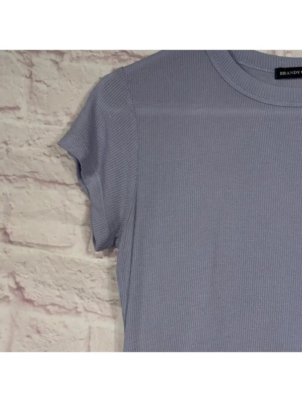 Brandy Melville Ribbed Short Sleeve Small T-Shirt - Image 3