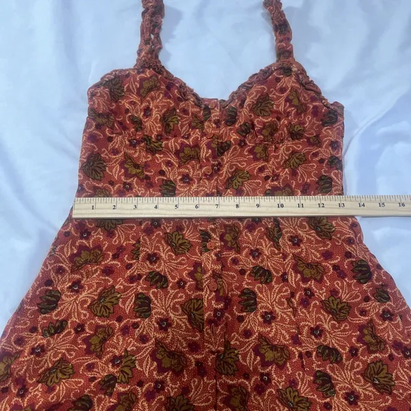 Size Medium UO Emma Louise Rust Floral Playsuit - Image 9