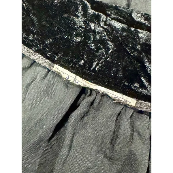 Black Crushed Velvet Midi Skirt Dark Romantic Whimsigoth XS - Image 4