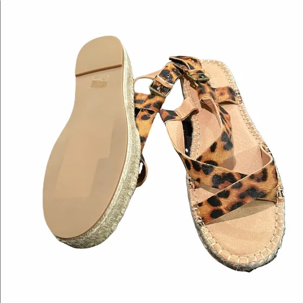 NEW Madewell The Malia Espadrille Sandal Leopard Calf Hair Leather - Image 5