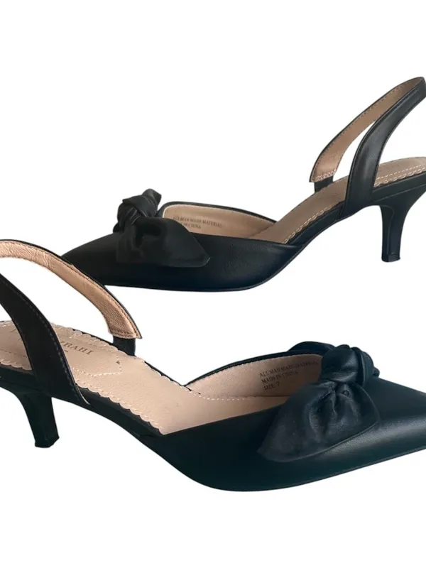 Isaac Mizrahi New York Bow Slingback Kitten Heels Black Size 7 - Image 14